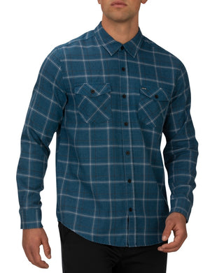 Hurley Men's Pitfire Plaid Shirt Blue Size Small