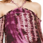 INC International Concepts Women's Tie Dyed Cold Shoulder Blouse Purple Size Petite XL