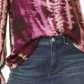 INC International Concepts Women's Tie Dyed Cold Shoulder Blouse Purple Size Petite XL