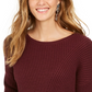Style & Co Women's Ribbed Drop-Shoulder Sweater Purple Size Small