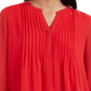 Charter Club Women's Solid Knit Pintuck Top  Red Size Small