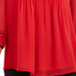 Charter Club Women's Solid Knit Pintuck Top  Red Size Small