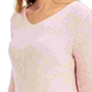 Style & Co Women's Ribbed V-Neck Cotton Sweater Pink Size X-Small
