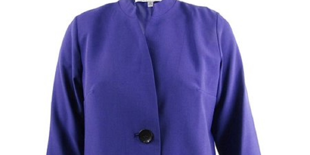Kasper Women's Solid Suit Coat Purple Size 14