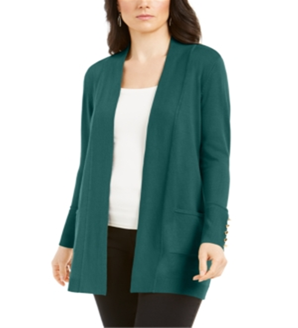 JM Collection Women's Open Front Cardigan Sequoia Size Petite XL