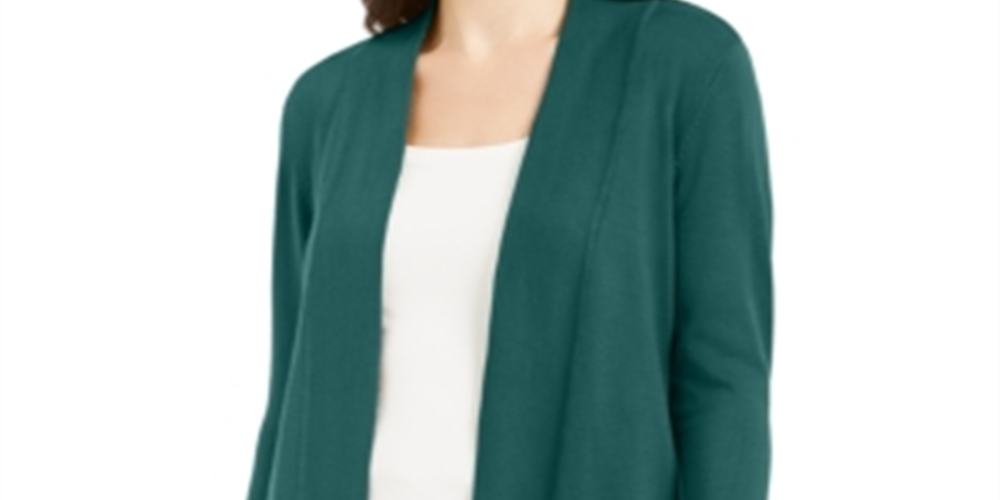JM Collection Women's Open Front Cardigan Sequoia Size Petite XL