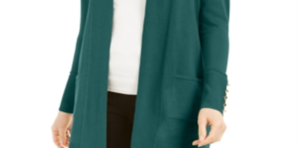JM Collection Women's Open Front Cardigan Sequoia Size Petite XL