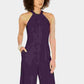 Julia jordan Women's Twist-Front Halter Jumpsuit Purple Size 6