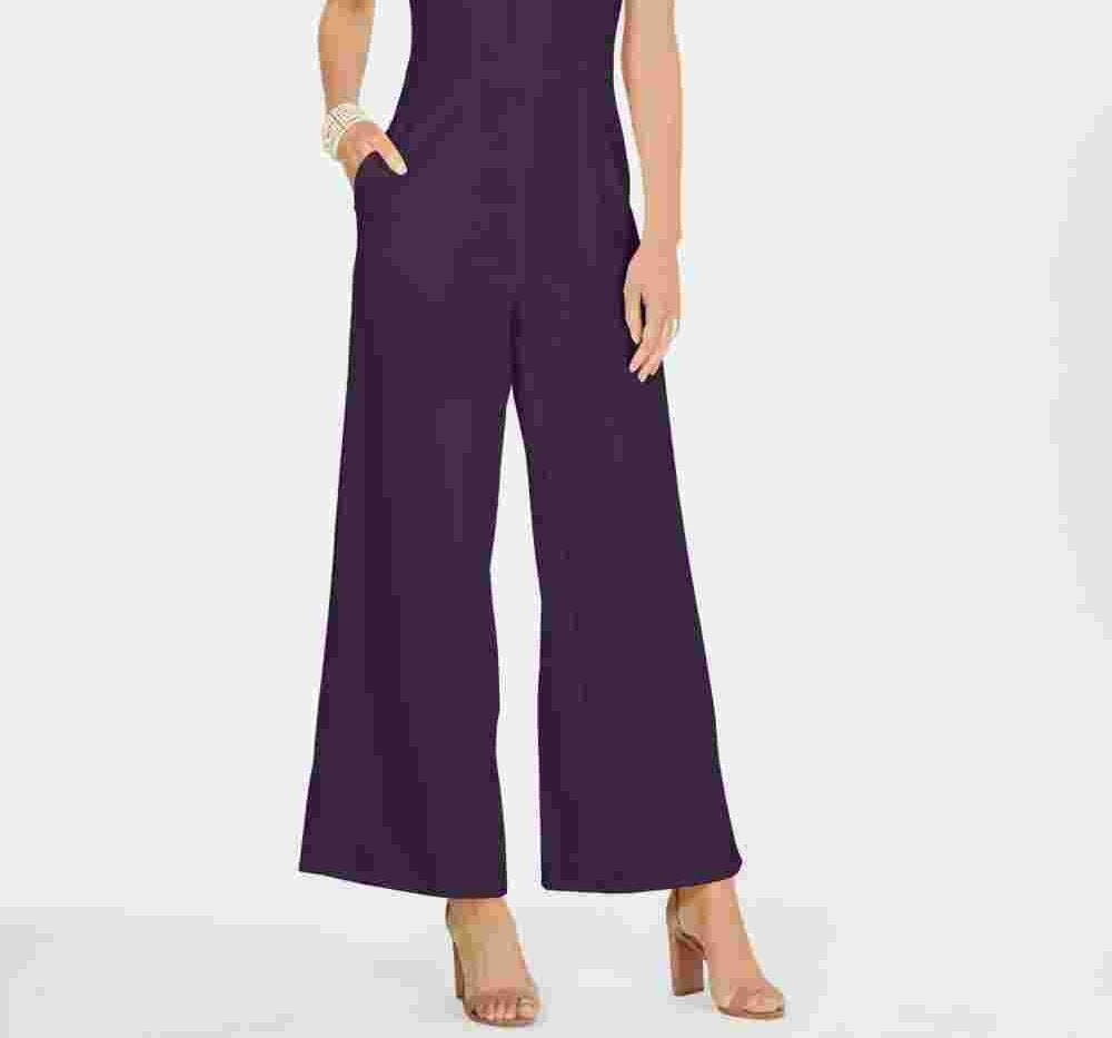 Julia jordan Women's Twist-Front Halter Jumpsuit Purple Size 6