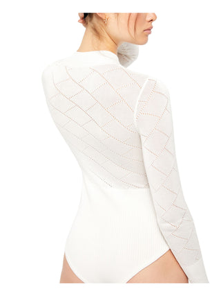Free People Women's Whats the Pointelle Bodysuit White Size Medium