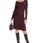 INC International Concepts Women's Zip-Detail Fit & Flare Sweater Dress Red Size X-Large