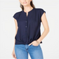INC International Concepts Women's Twist Front Top Navy Size Petite S/M