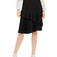 Alfani Women's Tiered Ruffle Skirt Black Size 10