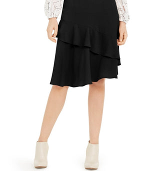 Alfani Women's Tiered Ruffle Skirt Black Size 10