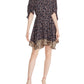 Rebecca Taylor Women's 3/4 Sleeve Above the Knee Dress Black Size X-Small