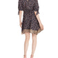 Rebecca Taylor Women's 3/4 Sleeve Above the Knee Dress Black Size X-Small