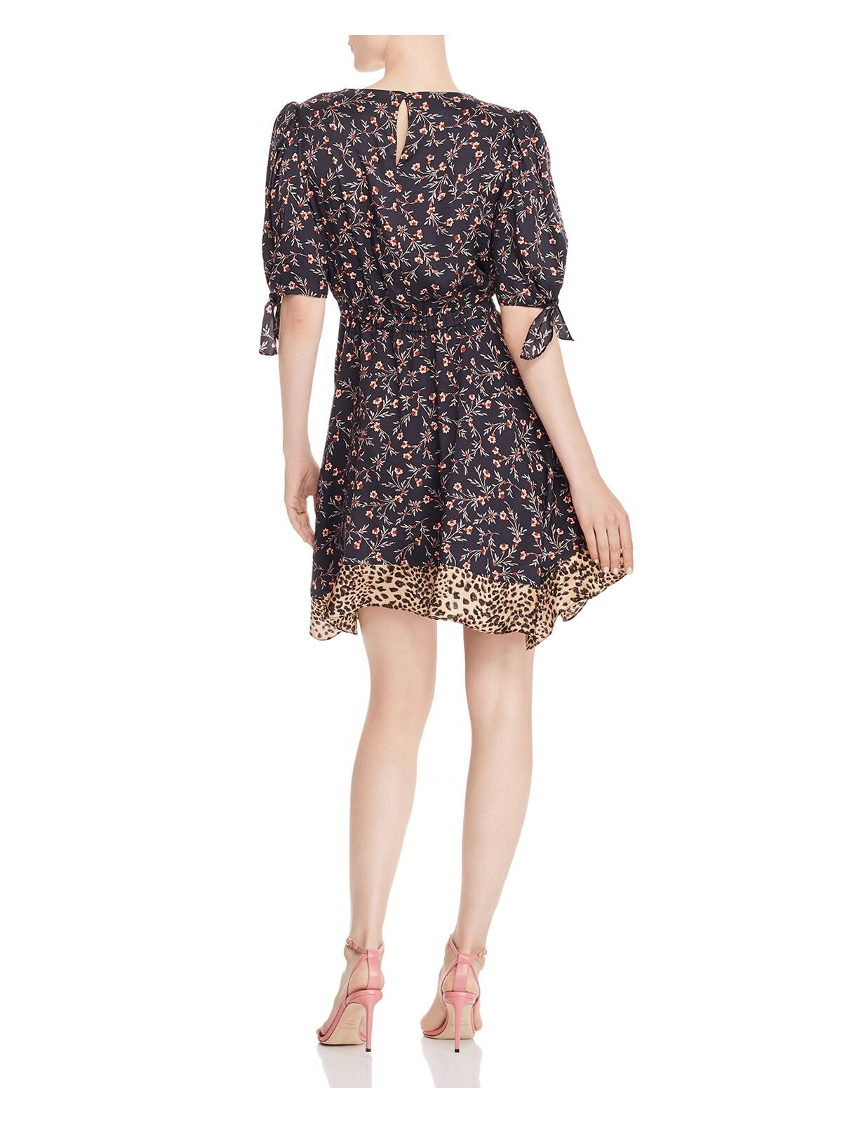 Rebecca Taylor Women's 3/4 Sleeve Above the Knee Dress Black Size X-Small