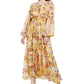 INC International Concepts Women's Printed Peasant Maxi Dress Yellow Size X-Small