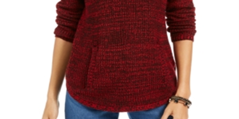 Style & Co Women's Envelope Neck Sweater Red Size PP