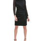 Tommy Hilfiger Women's Sheath Metallic Wrap Skirt Black Dress Black Size 8 Petite