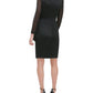 Tommy Hilfiger Women's Sheath Metallic Wrap Skirt Black Dress Black Size 8 Petite