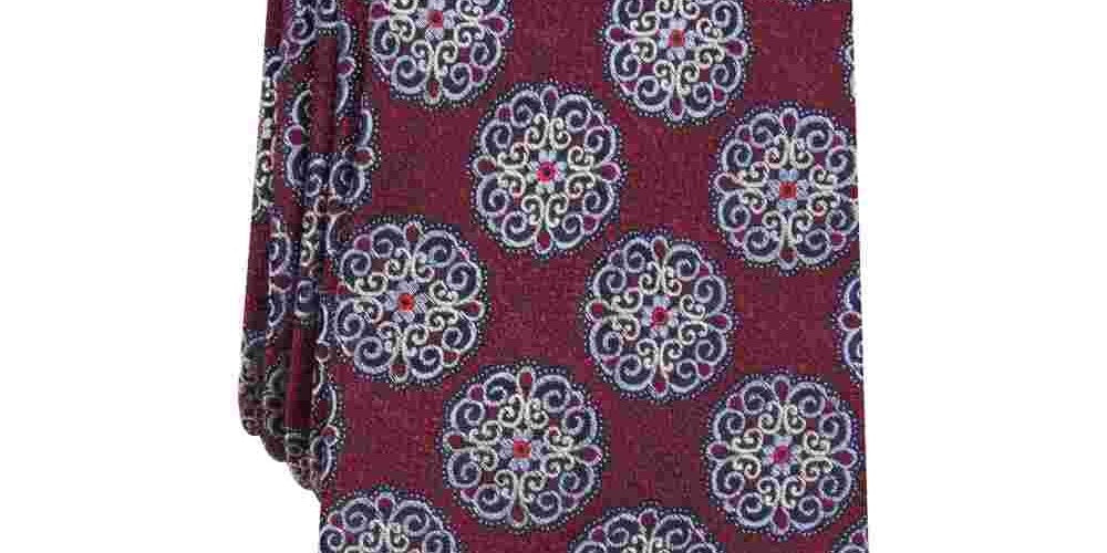 Tasso Elba Men's Classic Medallion Tie Red Size No Size