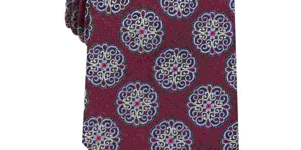 Tasso Elba Men's Classic Medallion Tie Red Size No Size