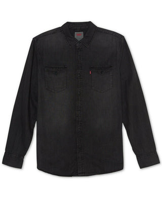 Levi's Men's Matthew New Western Denim Shirt Black -Smoke Gray Size S