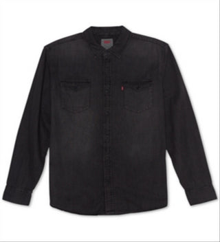 Levi's Men's Matthew New Western Denim Shirt Black -Smoke Gray Size S