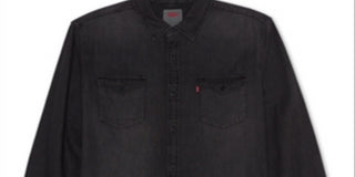 Levi's Men's Matthew New Western Denim Shirt Black -Smoke Gray Size S