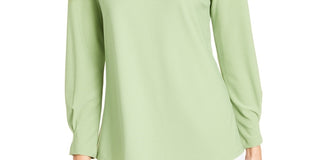 Alfani Women's Neckline Cutout Ring Hardware Top Green Size Medium
