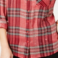 Style & Co Women's Sequined Plaid Shirt Red Size -Petite S