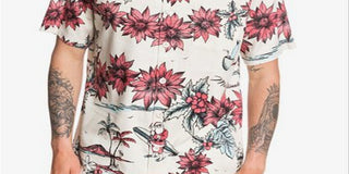 Quiksilver Men's San O Clause Rainy Day Sano Claus Shirt Gray Size XX-Large