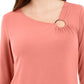 JM Collection Women's Asymmetrical Ring Tunic Orange Size Medium