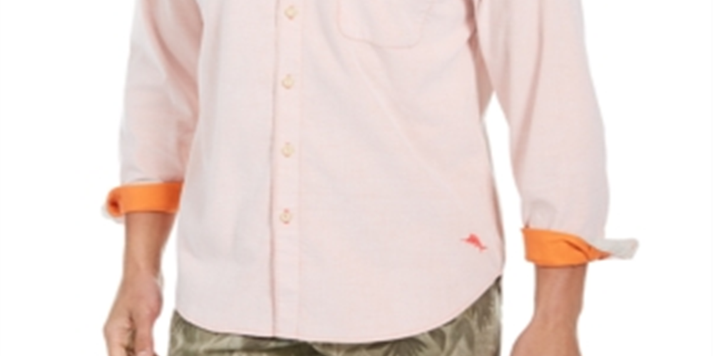 Tommy Bahama Men's Collared Classic Fit Dress Shirt Pink Size XXX-Large