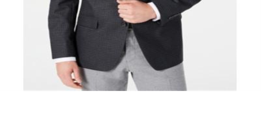 Ralph Lauren Men's Mini Grid Print Standard Fit Blazer Gray Size 38