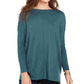 Style & Co Women's Seam Front Tunic Sweater Green Size Petite Medium