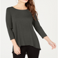 Alfani Women's Woven Back Top Gray Size XL