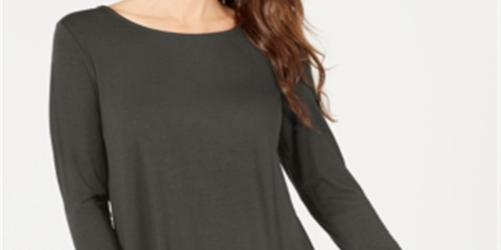 Alfani Women's Woven Back Top Gray Size XL