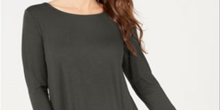 Alfani Women's Woven Back Top Gray Size XL