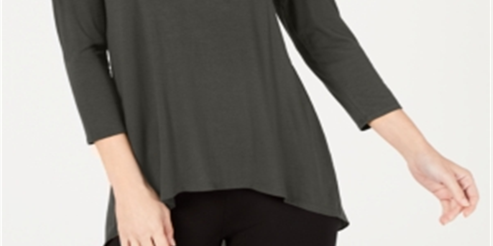 Alfani Women's Woven Back Top Gray Size XL