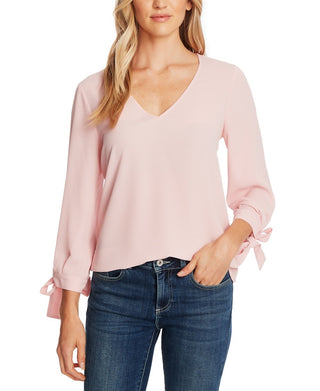 CeCe Women's Tie Sleeve Top Red Size Large