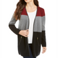 Charter Club Women's Milano Colorblocked Cotton Completer Sweater Black Size Petite Large