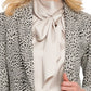 DKNY Women's Button Animal Print Wear To Work Jacket White Size 6
