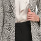 DKNY Women's Button Animal Print Wear To Work Jacket White Size 6