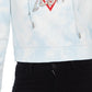 Guess Women's Printed Icon Logo Hoodie Sweatshirt Blue Size Petite X-Small