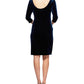 Alex Evenings Women's Side Ruched Velvet Dress Navy  Size 8 Petite