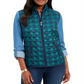 Karen Scott Women's Plaid Puffer Vest Green Size Petite S