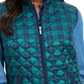 Karen Scott Women's Plaid Puffer Vest Green Size Petite S