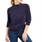 Maison Jules Women's Metallic Chenille Sweater Blue Size X-Large
